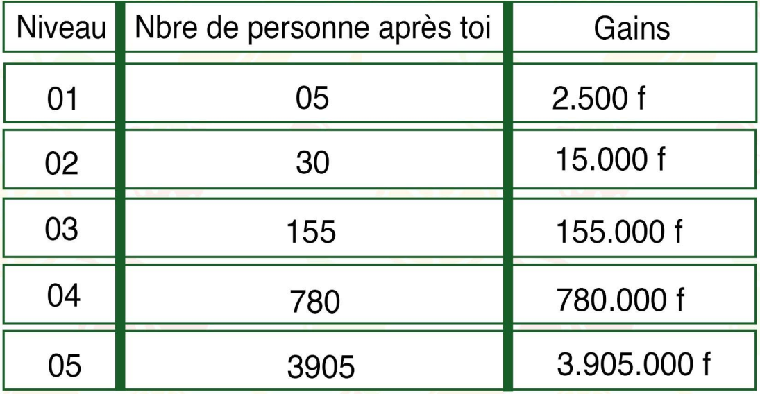 Tableau bonus tontine alimentaire